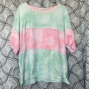 Pink and green top